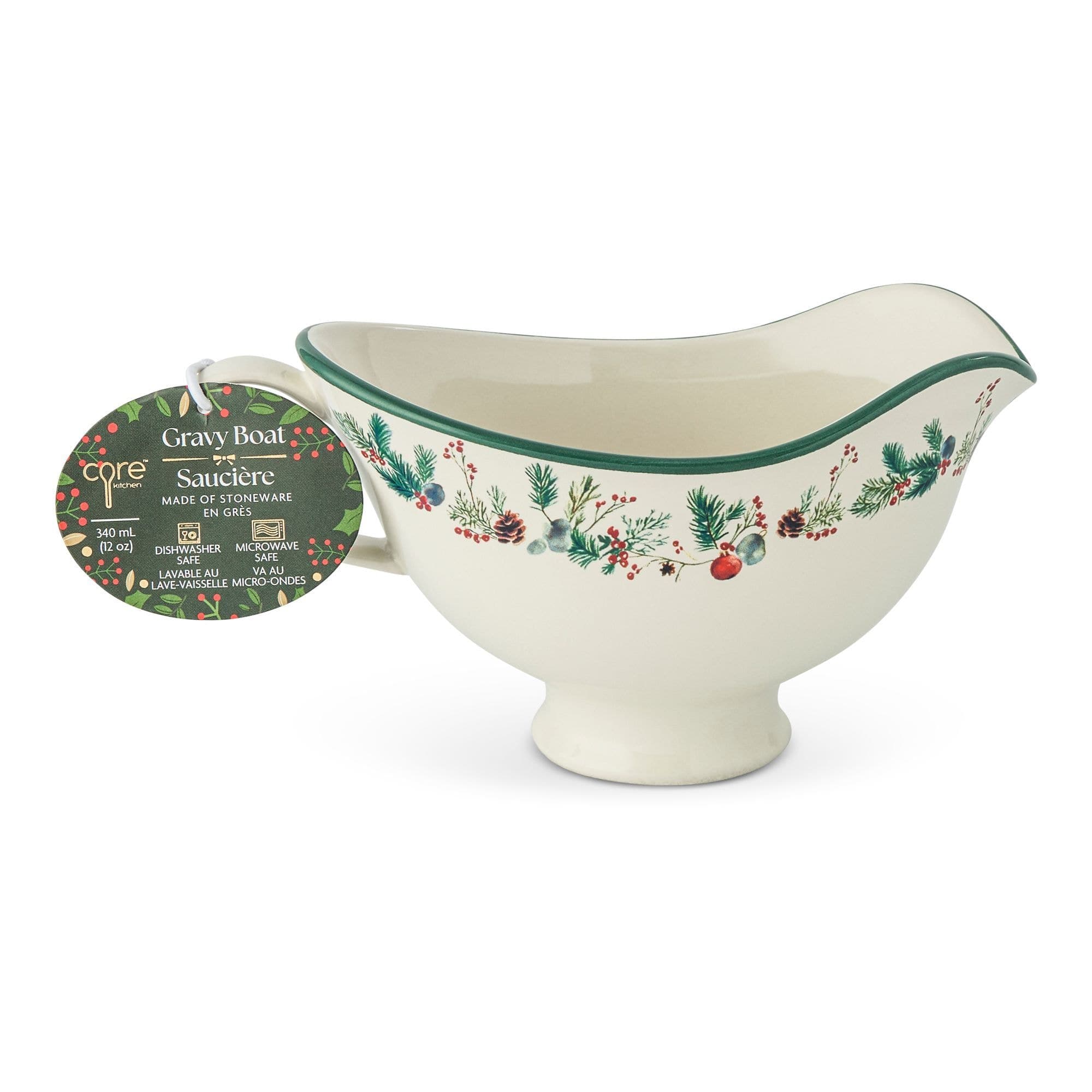 Core Home Winter Berry Gravy Boat, 9.9-cm, Dishwasher Safe