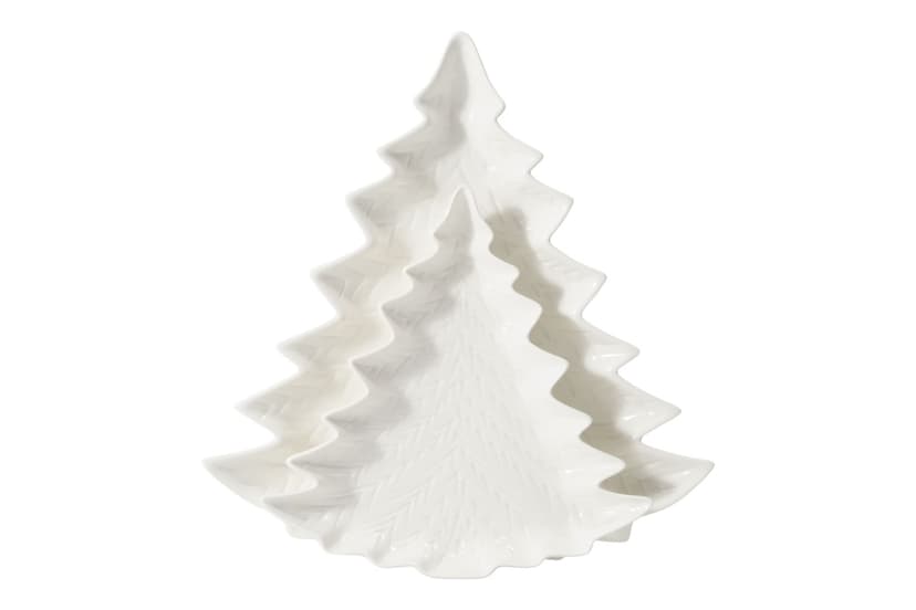 Ivy & Co Embossed Porcelain Tree Serving Plates, 2-pk