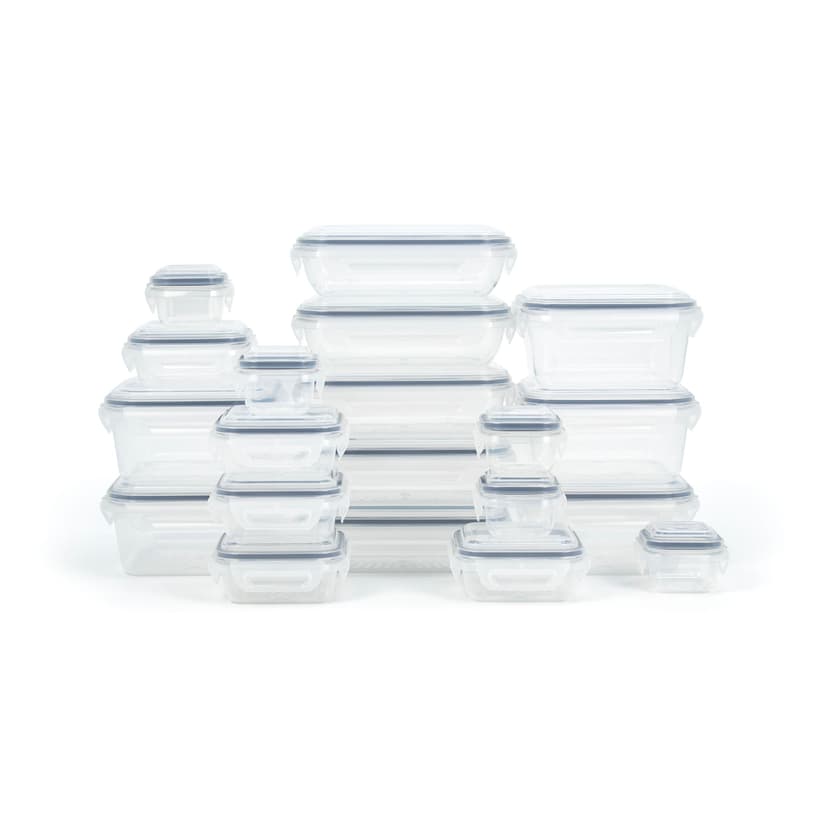 SnapLock Plastic Food Storage Container Set with Airtight Seal, 20 Count