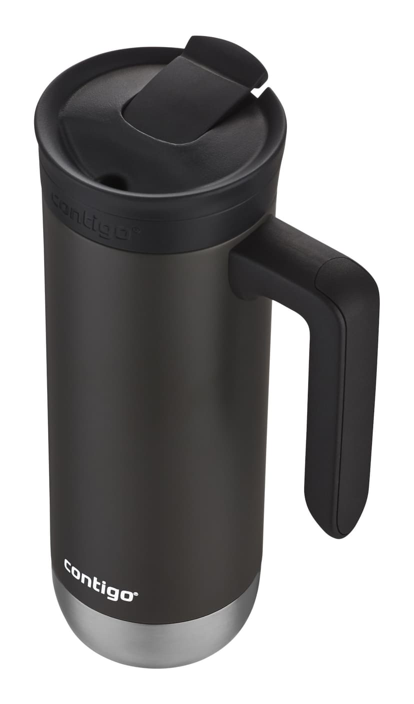 Contigo Insulated Stainless Steel Travel Mug with Lid and Handle, Grey, 20-oz