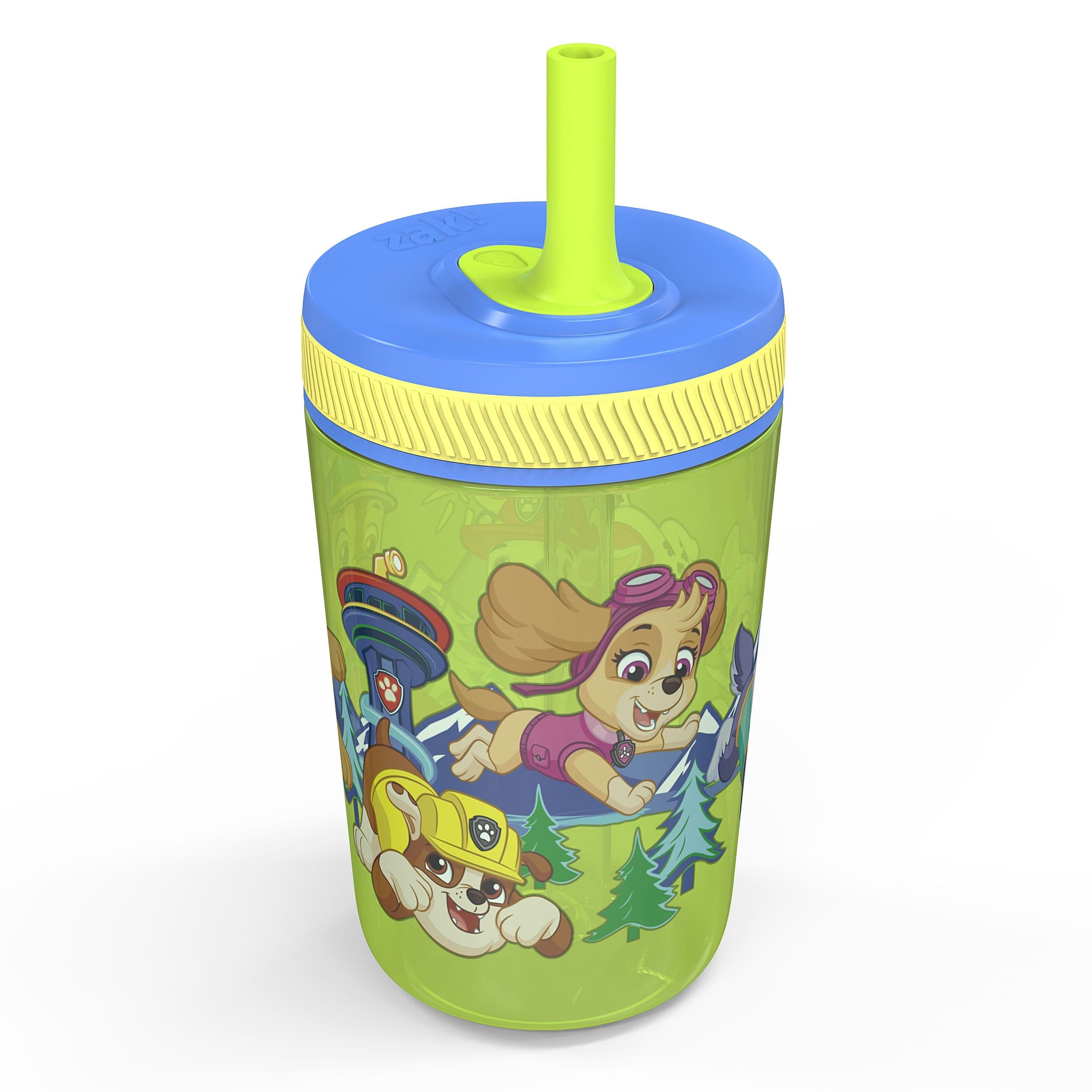 Zak Designs Paw Patrol Kelso Straw Water Bottle for Kids, 15-oz