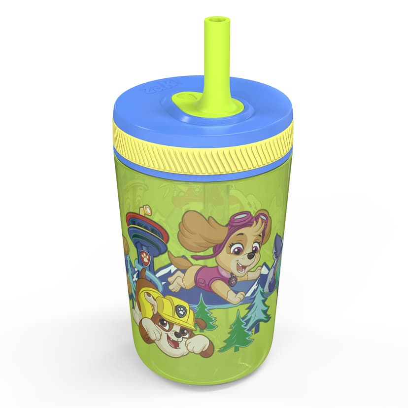 Zak Designs Paw Patrol Kelso Straw Water Bottle for Kids, 15-oz