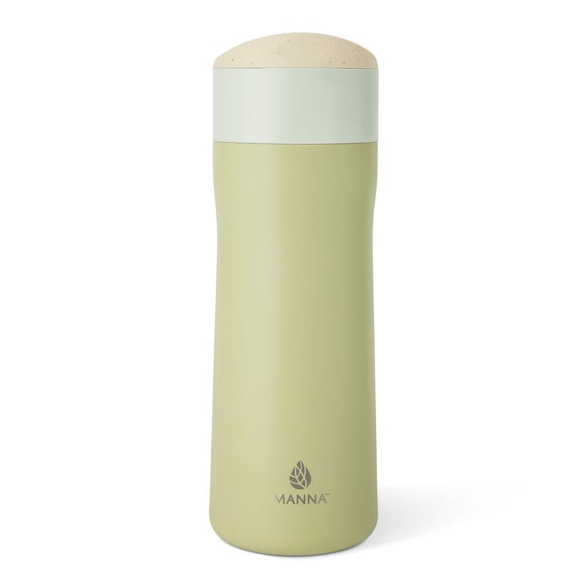 Manna Brew Eco Stainless Steel Insulated Flow-Switch Brew Mug, 16-oz, Moss, with Sipping Spout