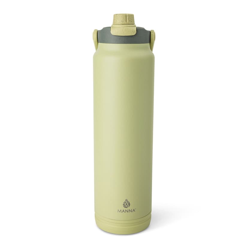 Manna Avalon Eco Stainless Steel Insulated Bottle, 40-oz, Moss, with Handle