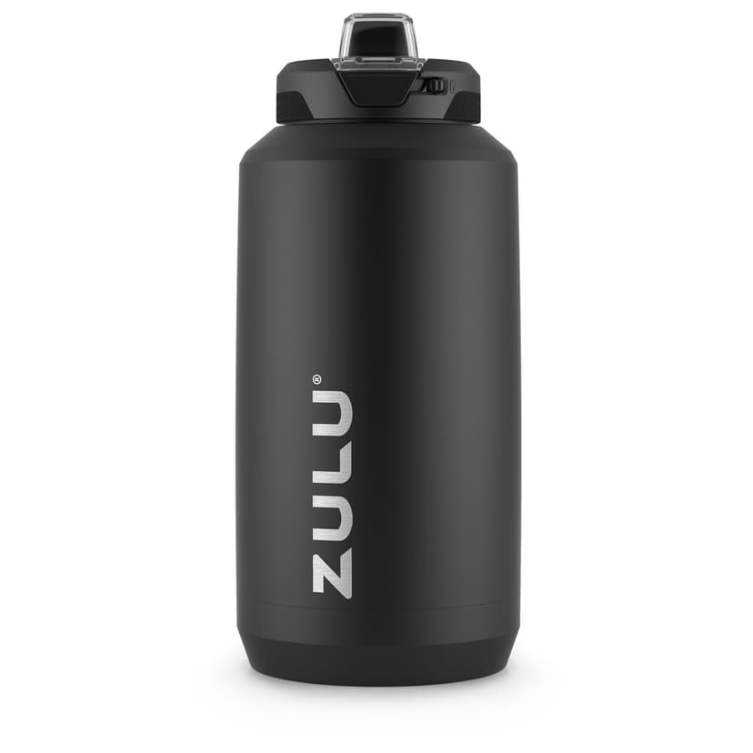 Zulu Goals Vacuum Insulated Stainless Steel Jug, 32-oz, Black, with Easy Grip Handle