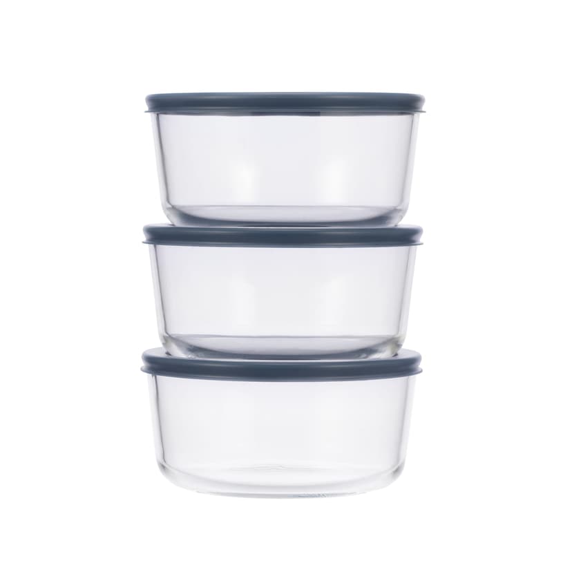 Vida by PADERNO Round Glass Food Storage Container Set with Lids, 6-pc