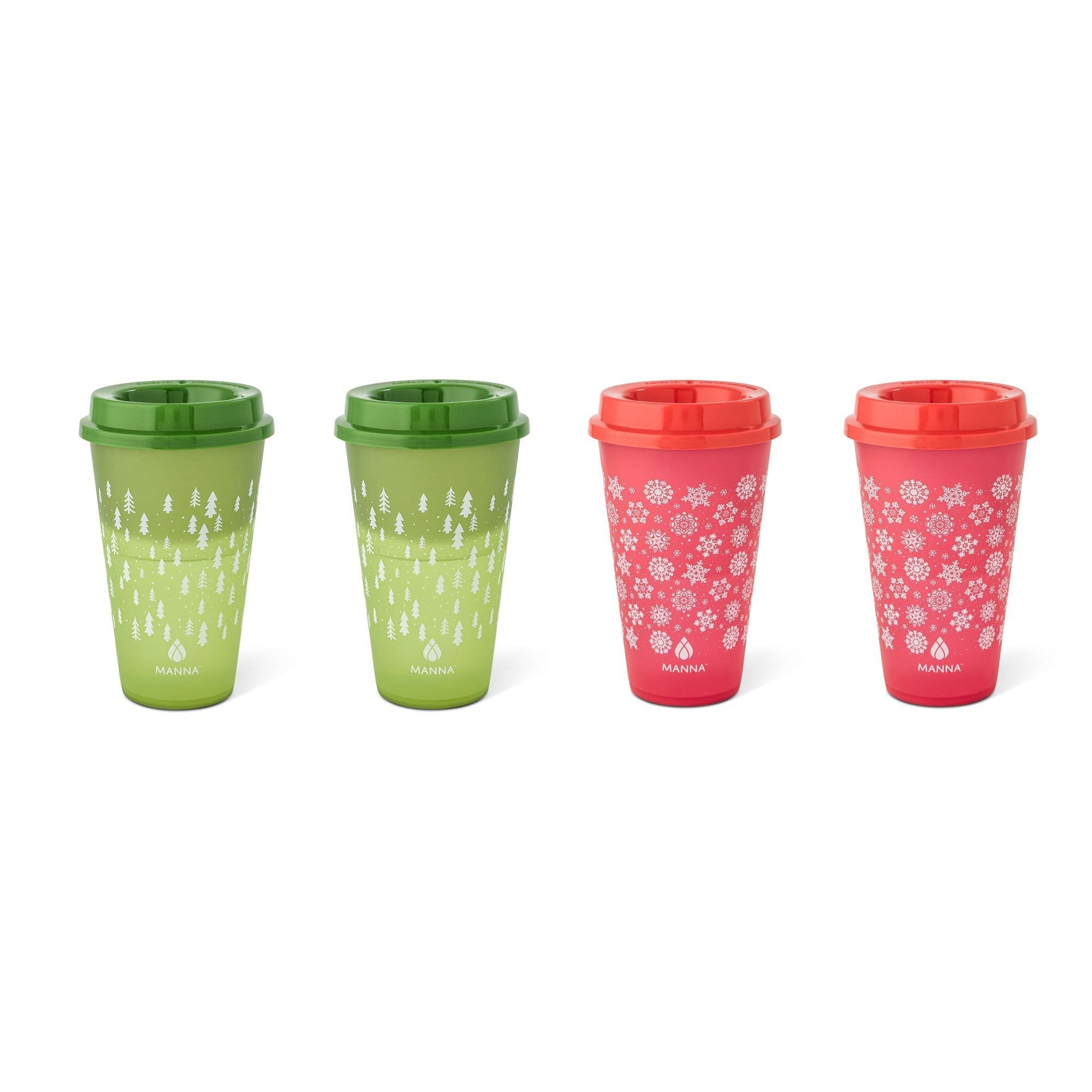 Manna 16-oz Reusable Colour-Changing Hot Cups, 4-pk