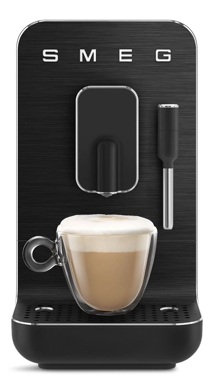 Smeg Full Automatic Espresso & Coffee Maker with Milk Steam Wand, 19-Bar Pump, Black