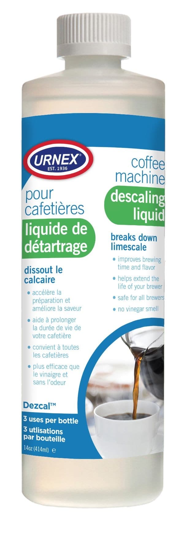 Urnex Descaling Liquid For Coffee Machines, 414-mL