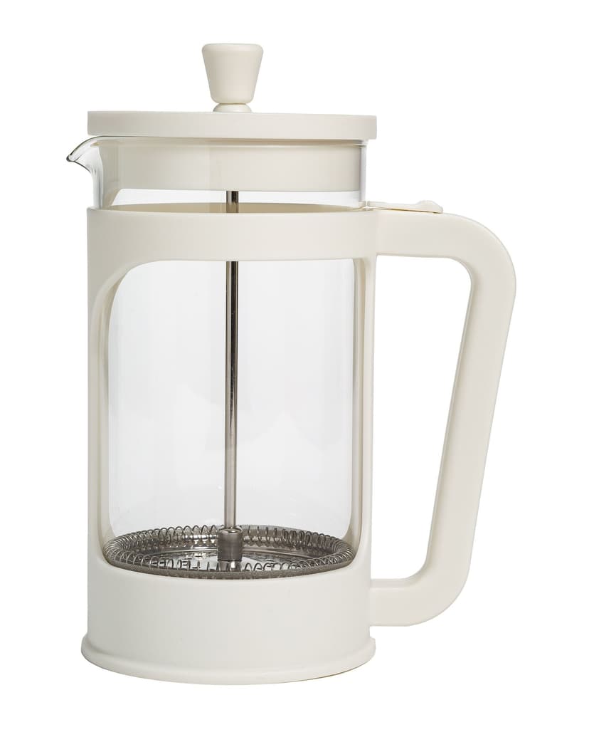 Primula French Press with Stainless Steel Cage, White