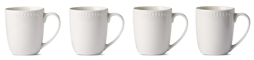 CANVAS Whitworth Porcelain Mug Set, White, 4-pk