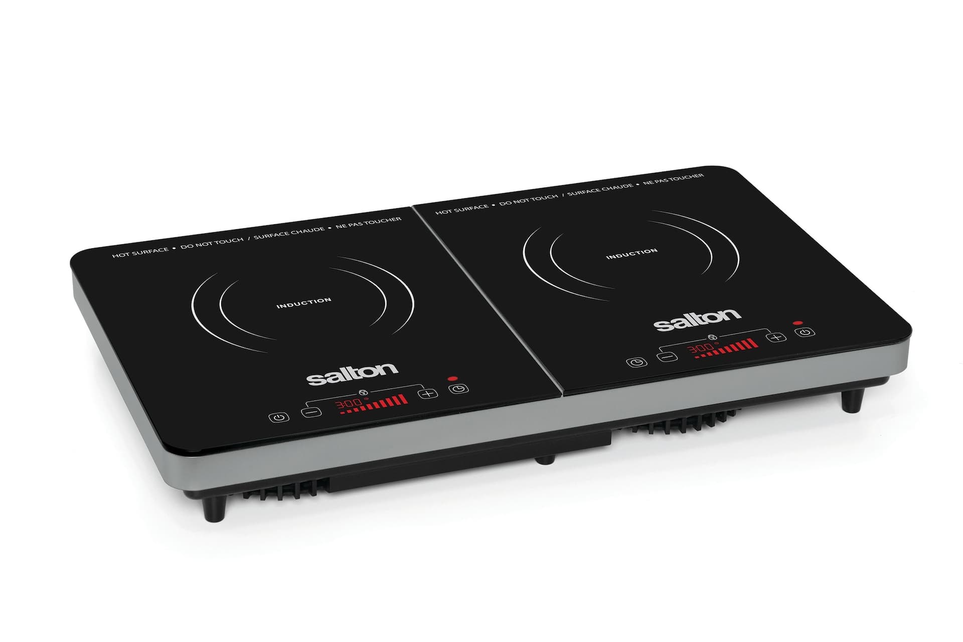 Salton Double Induction Cooktop, LED Display & Touch control with 10 Power Settings