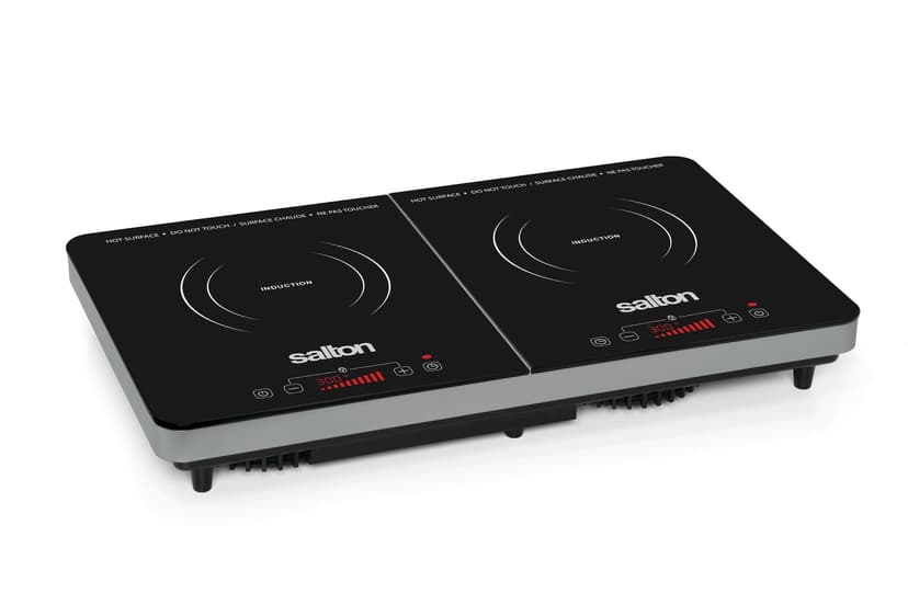 Salton Double Induction Cooktop, LED Display & Touch control with 10 Power Settings