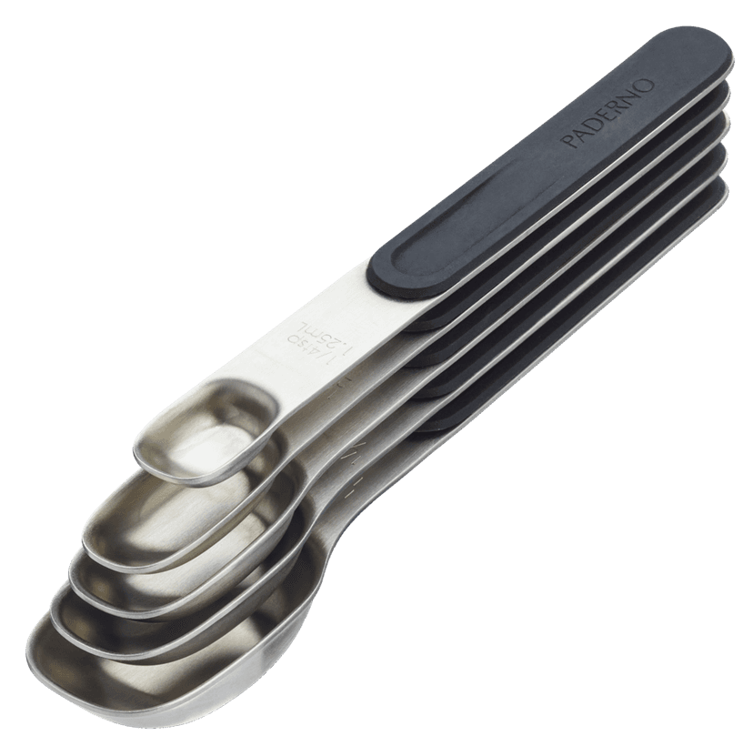 PADERNO Stainless Steel Measuring Spoons Set with Magnetic Handle, 5-pc