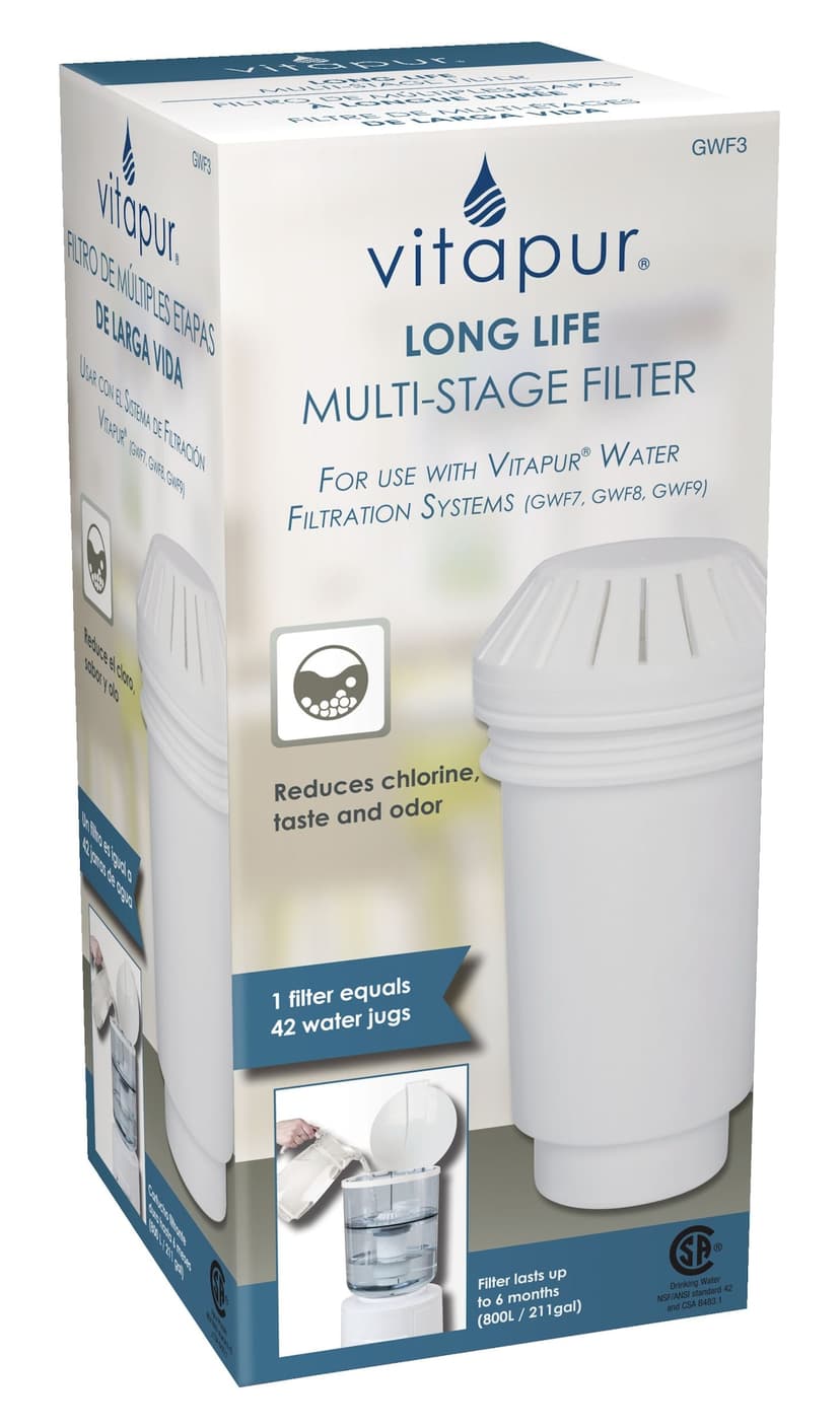 Vitapur Long Life Multi-Stage Replacement Filter For Vitapur Water Filtration Systems GWF7, GWF8, GWF9