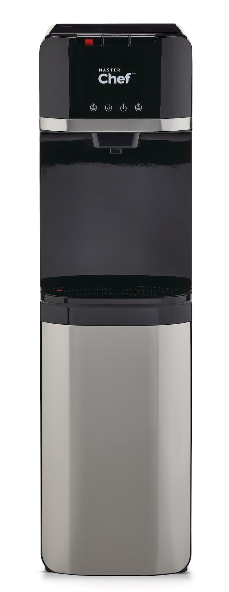 MASTER Chef Bottom Load Water Cooler/Dispenser, 3 Temperatures, Black/Stainless Steel