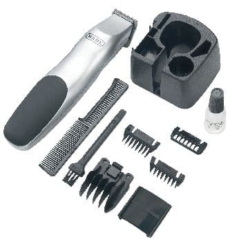 Wahl 3248 Cordless Battery Powered Beard Trimmer with Guides, Blade Guard, Comb & Stand, 10-pc
