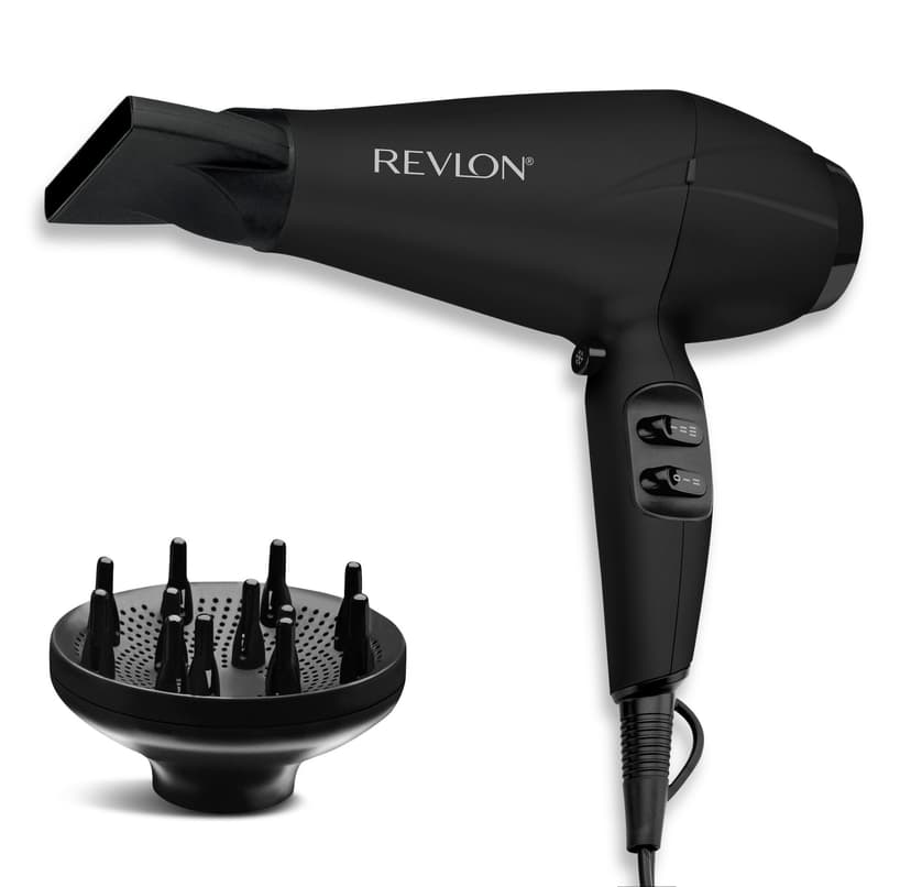 Revlon Quick Dry 2-Speed Ceramic Ionic Hair Dryer with Diffuser & Concentrator, Black