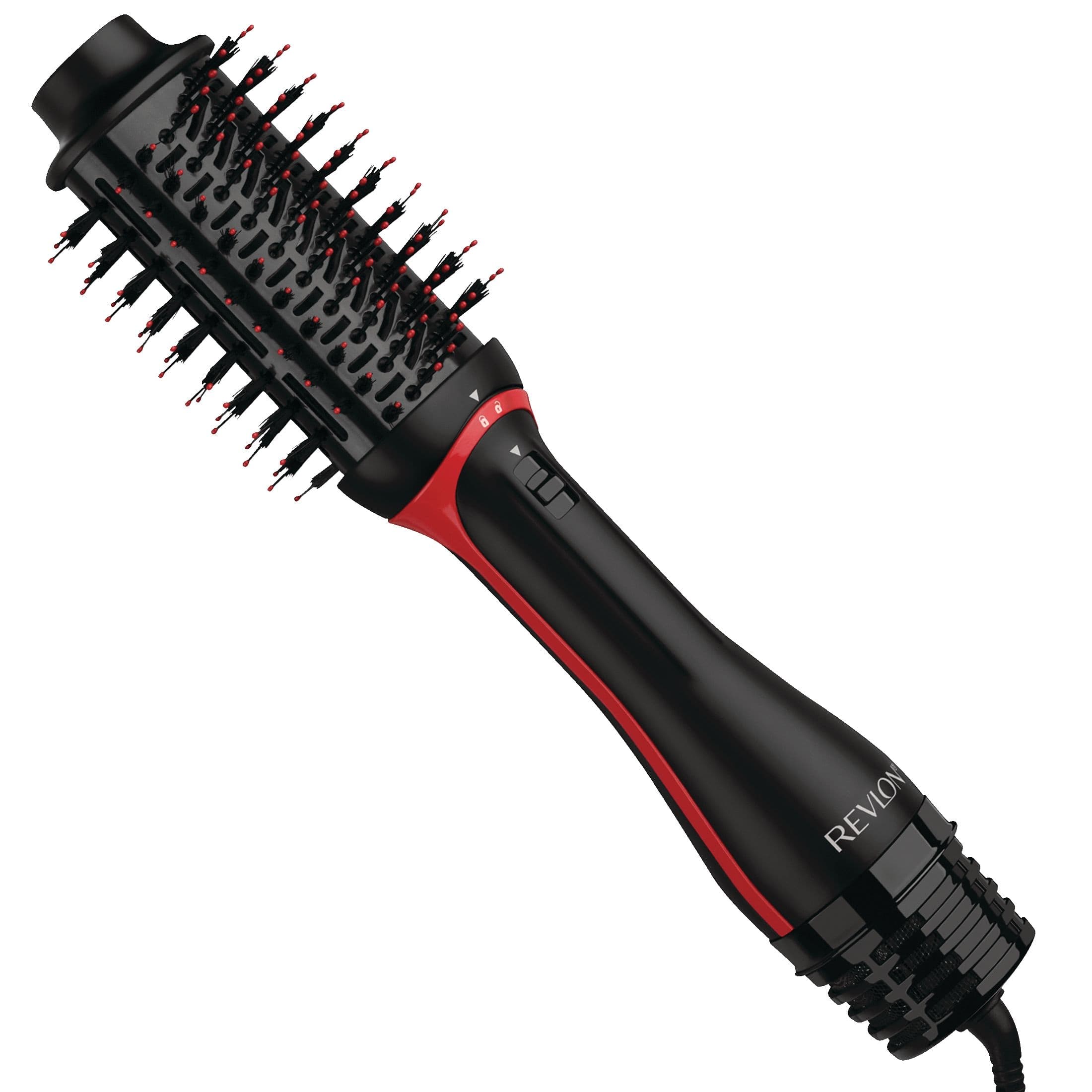 Revlon One-Step Volumizer Plus Ceramic Hot Air Dryer Round Hair Brush, Black/Red, 2.4-in