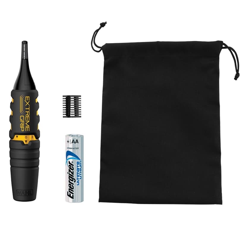Wahl 5539 Lithium Battery Extreme Grip Cordless Ear, Nose & Eyebrow Trimmer with Guide Comb, 5-pc