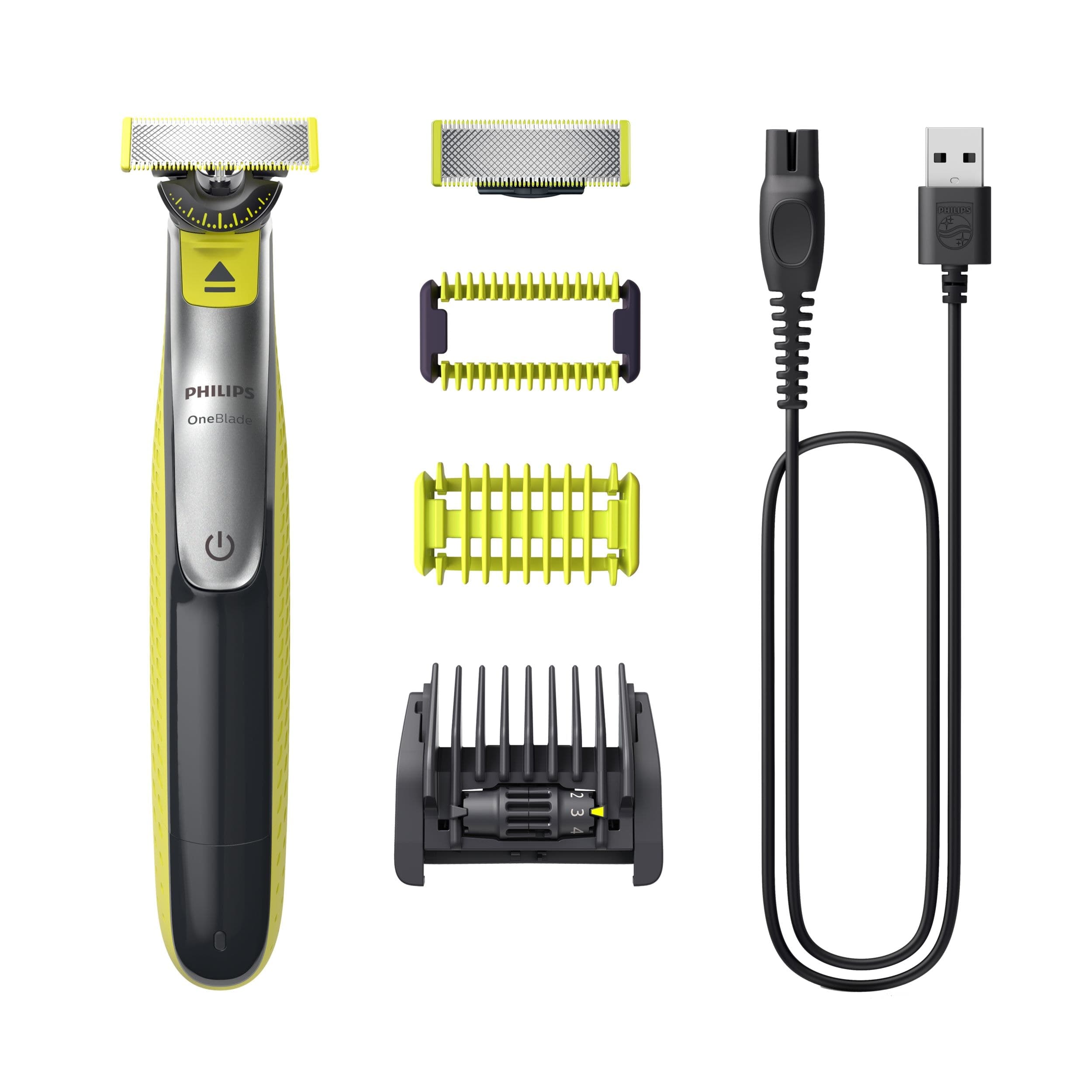 Philips One Blade 360 Face + Body Electric Trimmer & Shaver For Facial & Body Hair, 7-pc