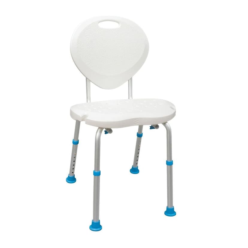 AquaSense Height Adjustable Anti-Slip Bathtub & Shower Safety Seat/Chair with Backrest, White, 15 to 22-in Height