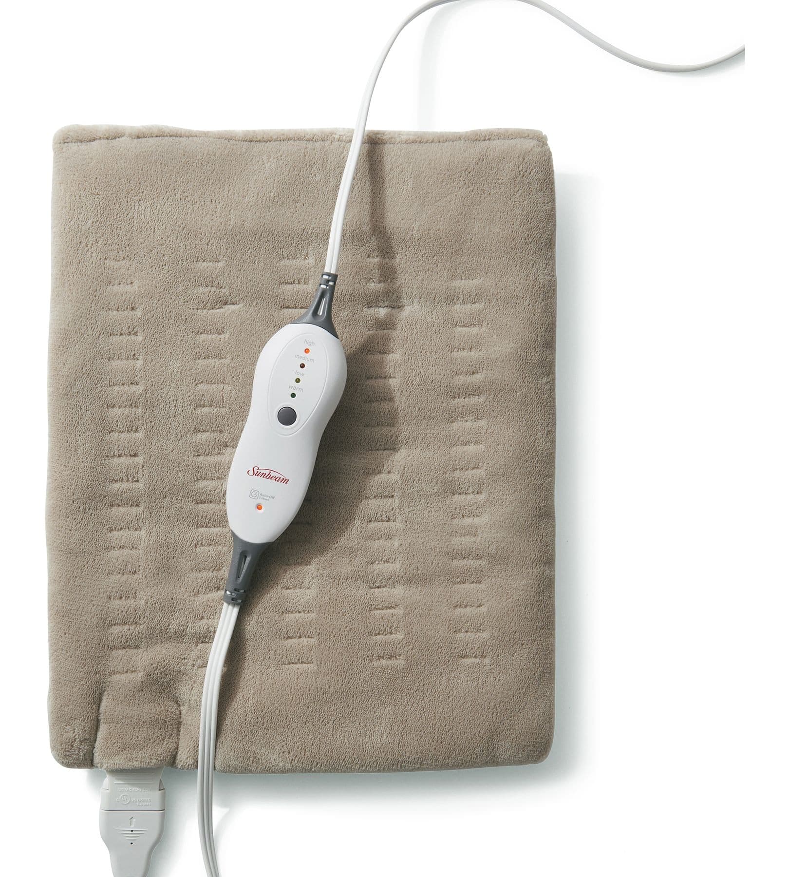 Sunbeam Premium Electric Heating Pad For Muscle & Joint Pain, Standard Size, Beige