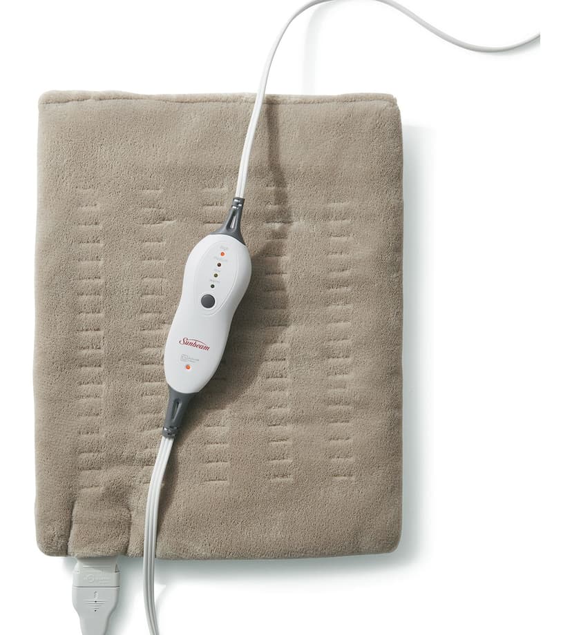 Sunbeam Premium Electric Heating Pad For Muscle & Joint Pain, Standard Size, Beige