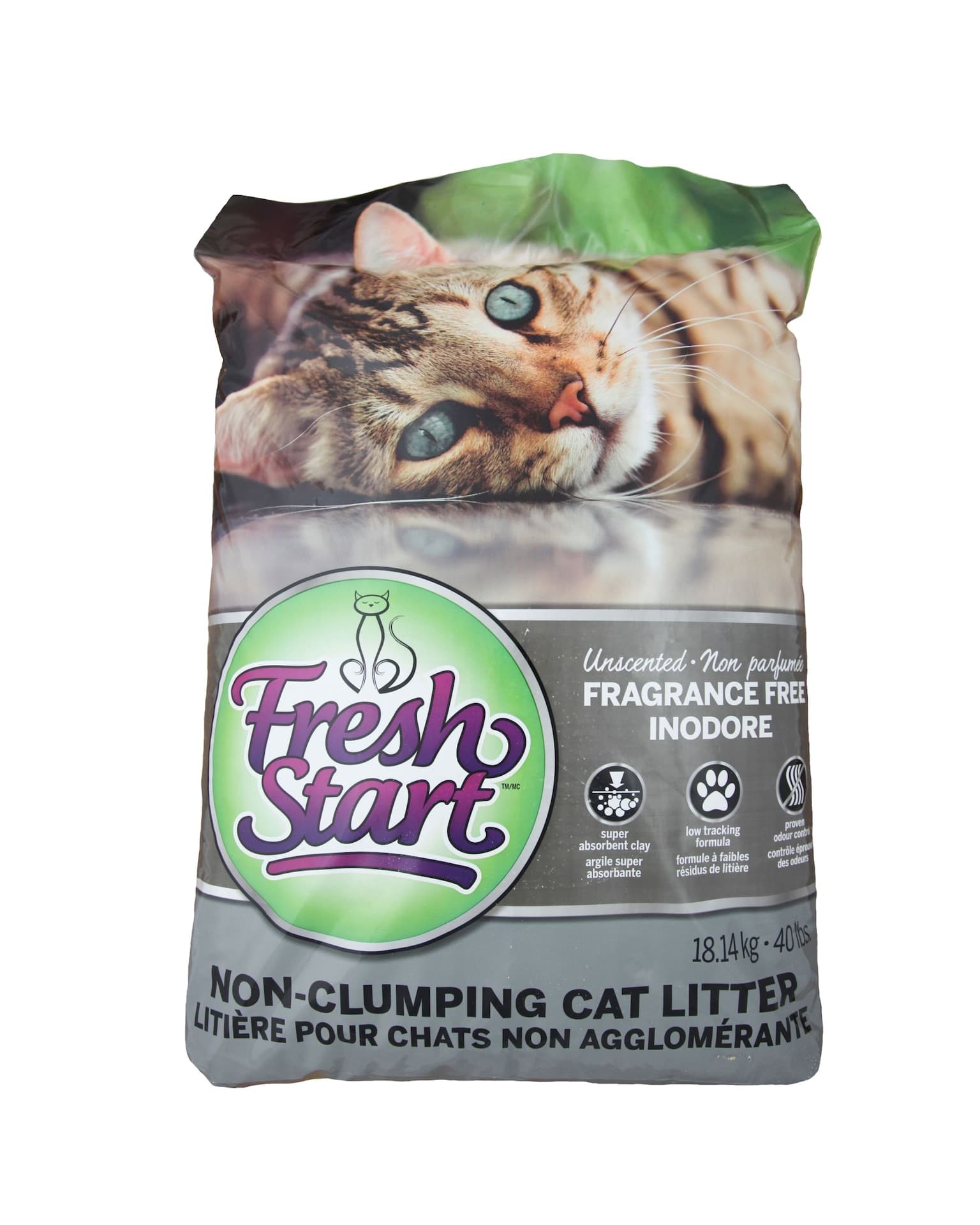 Fresh Start Non-Clumping Cat Litter, Unscented, 18-kg