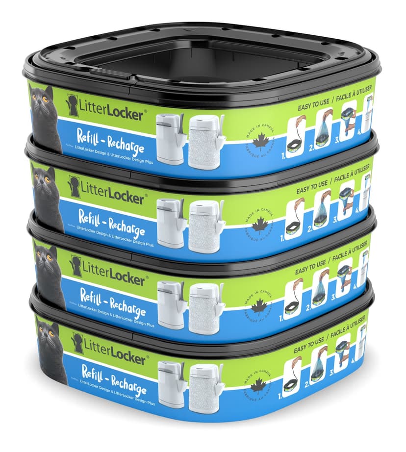 LitterLocker Design and Design Plus Cat Litter System Refills, 4-pk