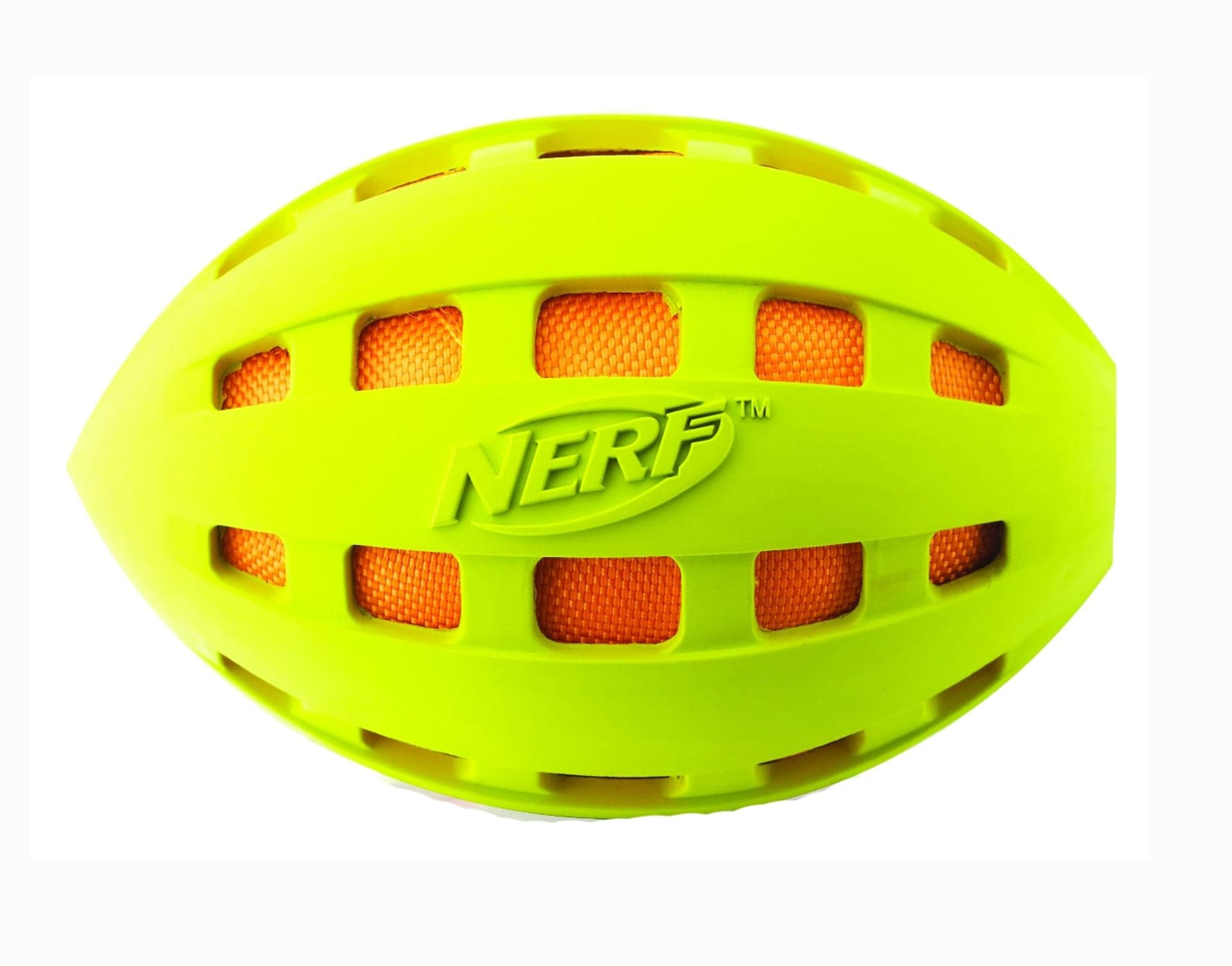 Nerf Dog Crunchable Football, Green, 7-in