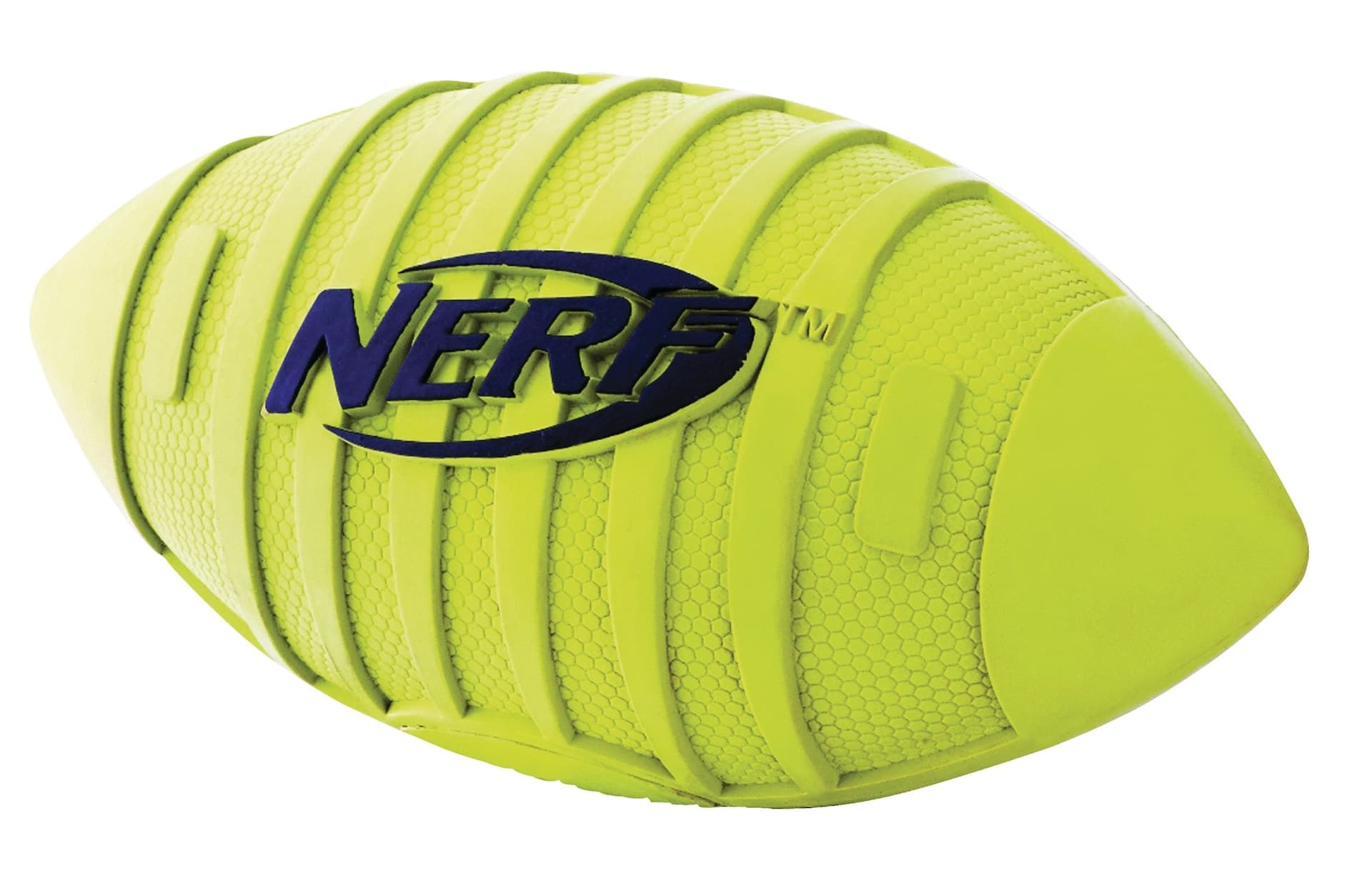 NerfDog Squeak Rubber Football Dog Toy, Medium/Large, Green