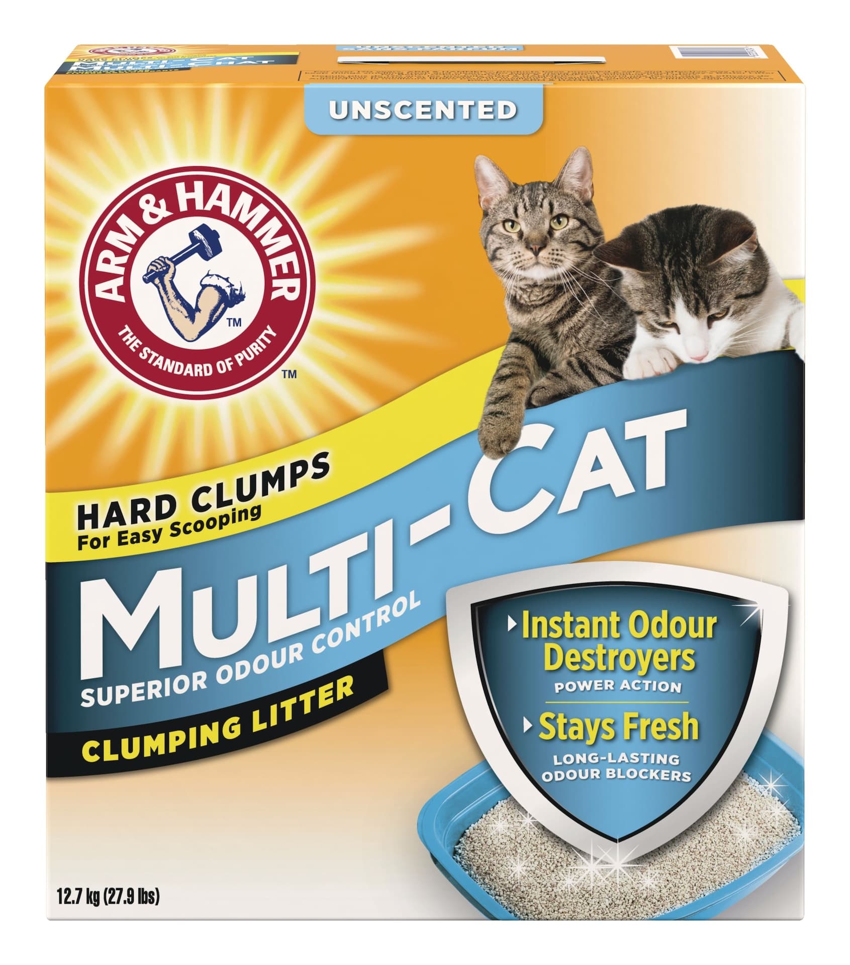 Arm & Hammer Multi-Cat Clumping Cat Litter, Unscented, 12.7-kg