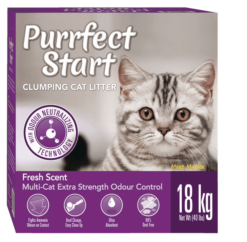 Purrfect Start Multi-Cat Clumping Cat Litter, Odour Control, 18-kg