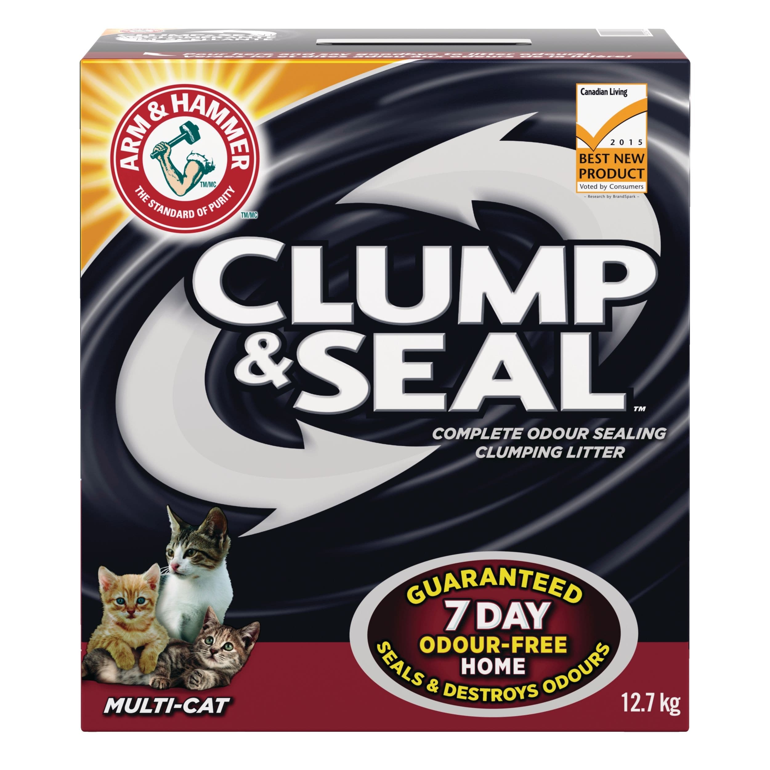 Arm & Hammer Clump & Seal Multi-Cat Clumping Cat Litter, Scented, 12kg