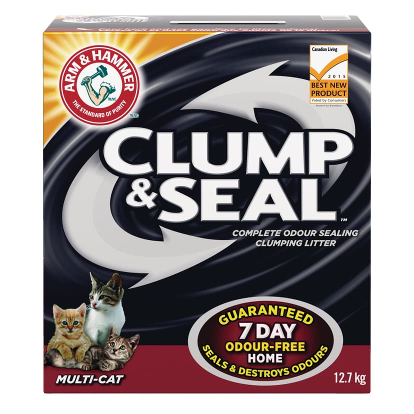 Arm & Hammer Clump & Seal Multi-Cat Clumping Cat Litter, Scented, 12kg