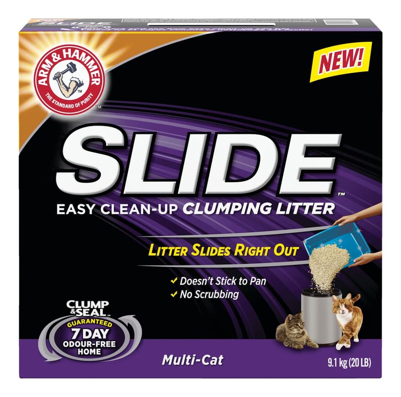 Arm & Hammer Clump & Seal Slide Multi-Cat Clumping Cat Litter, Scented, 9kg