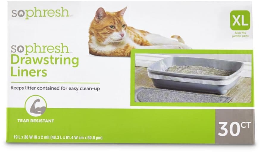 So Phresh Drawstring Cat Litter Box Liners, X-Large, 30-ct