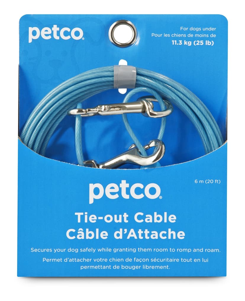 Petco Dog Tie Out Cable, 20-ft, Small, Blue