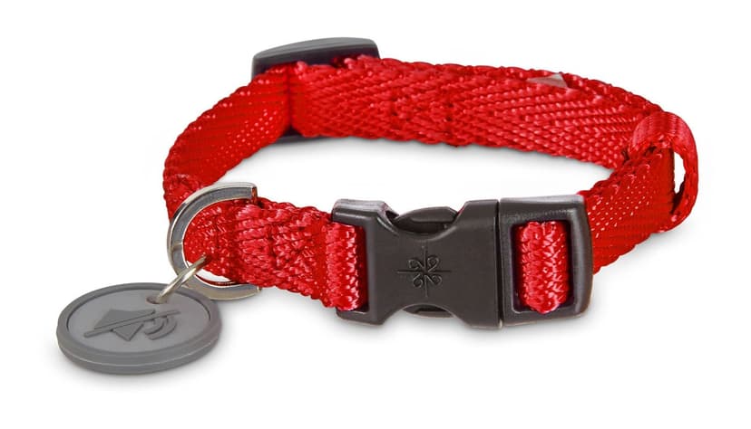 Petco Red Nylon Dog Collar, Adjustable, Includes Tag Muffler, Small