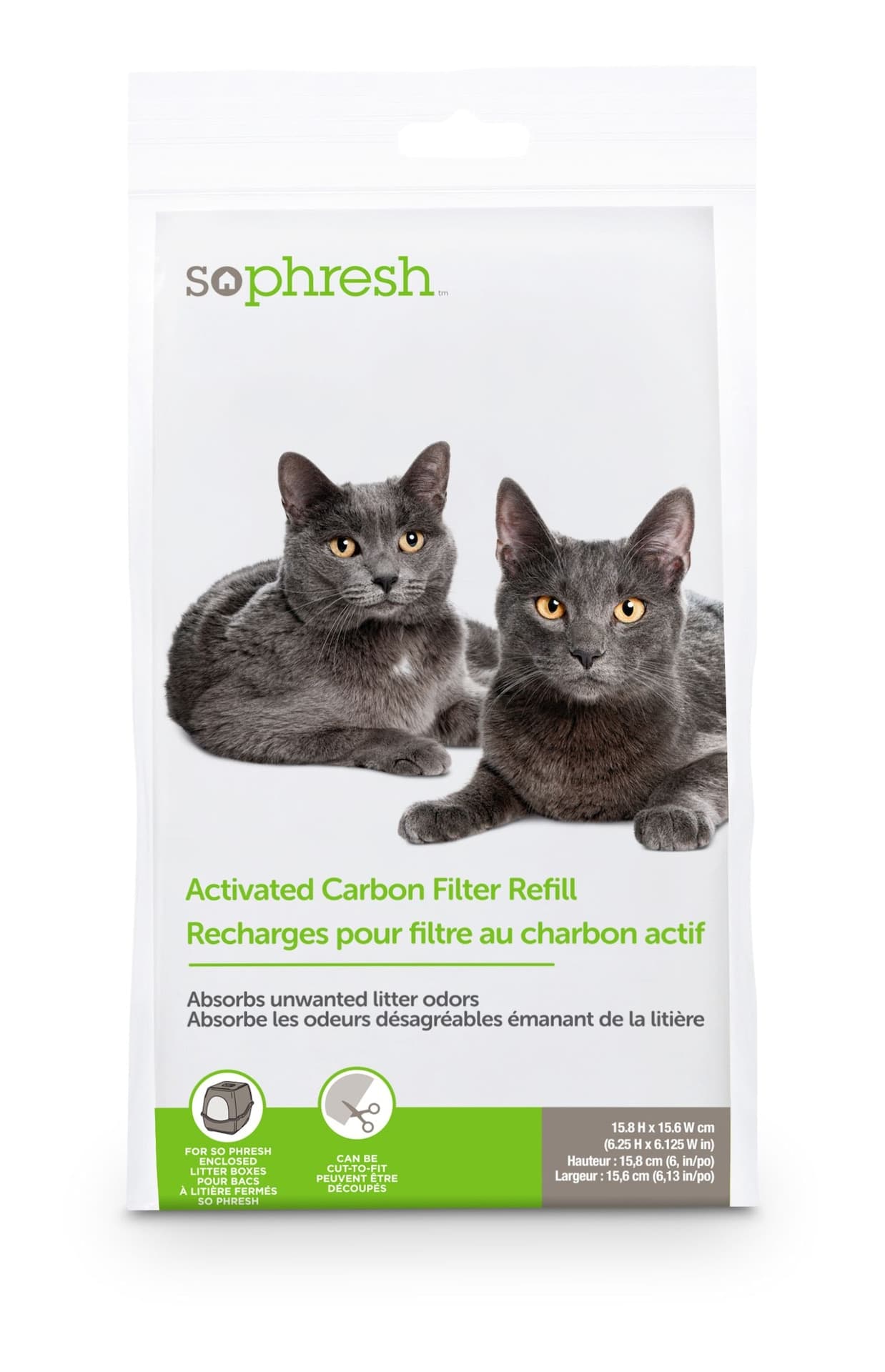 So Phresh Cat Litter Box Replacement Carbon Filter