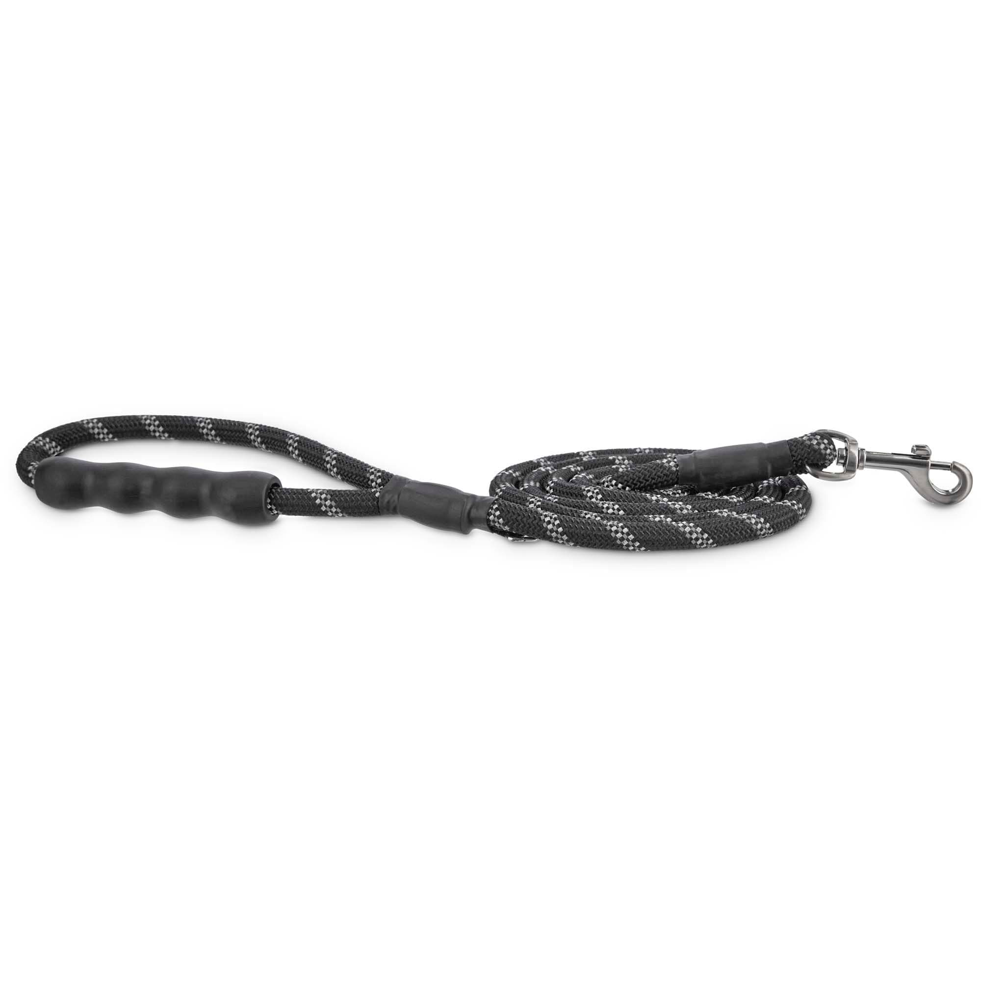 The Petco Reflective Black Braided Rope Leash, 6-ft