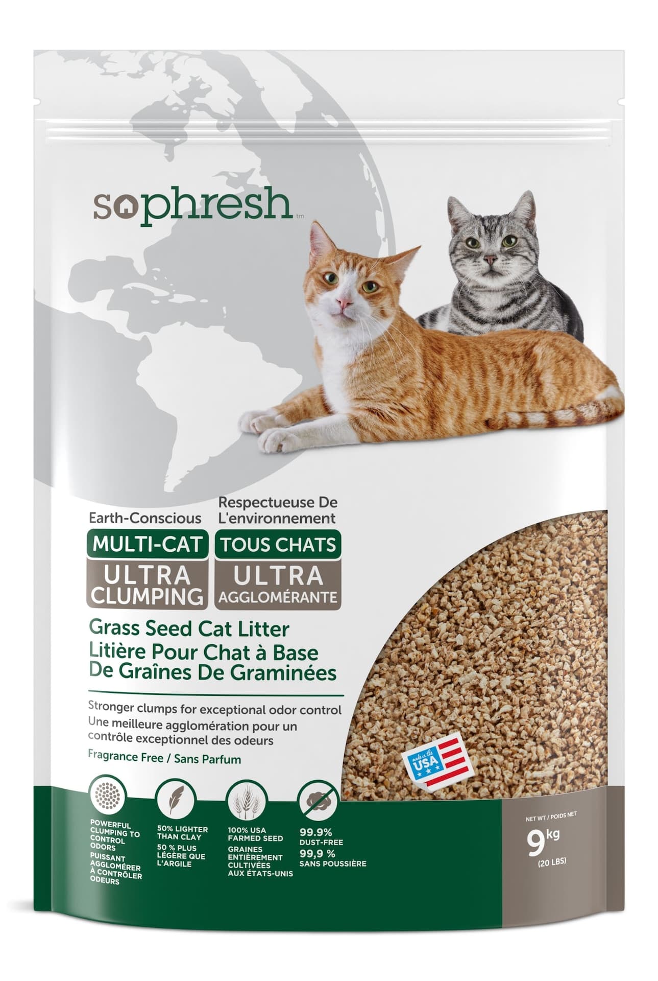 So Phresh Grass Litter, Unscented, 9-kg
