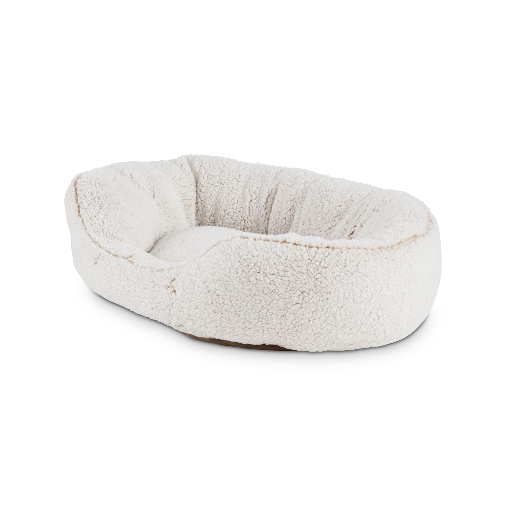 Petco Cozy Cuddler Plush Dog Bed, Washable, Cream, 20 x 22-in