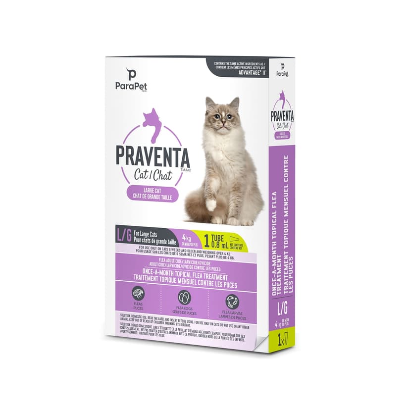 Parapet Praventa Topical Flea Treatment for Large Cats, 1-Tube/0.8-mL