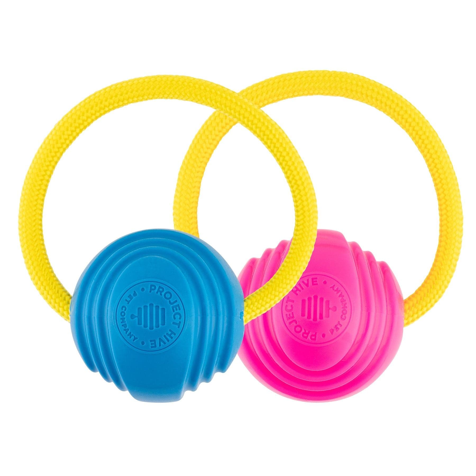 Project Hive Looped Ball Dog Toy, Pink/Blue, 5-in, 2-pk