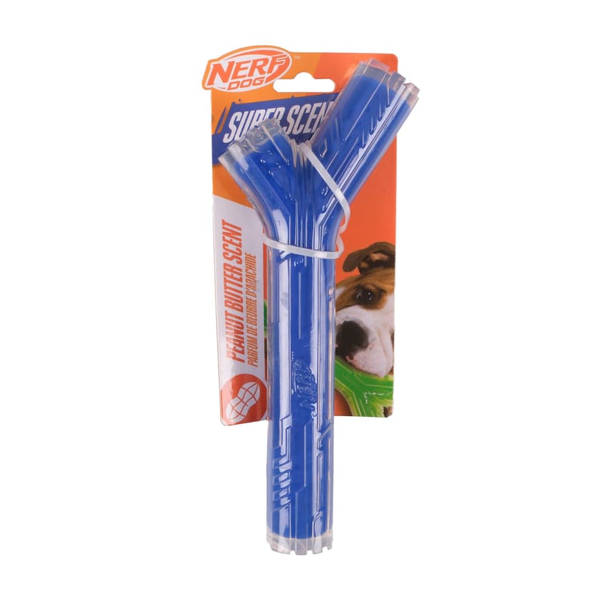 NERF Dog Scented Solid Core Peanut Butter Stick, 10-in