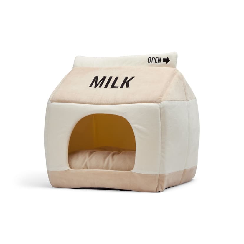 Petco Off-White Milk Carton Pet Bed with Anti-Skid Bottom, 14x16-in