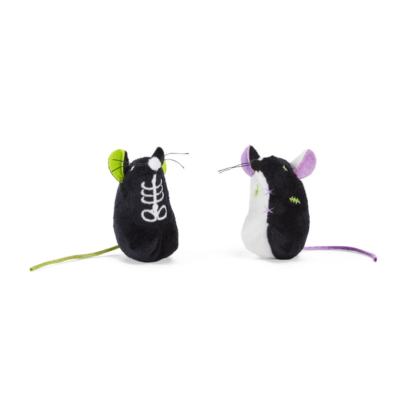 Skeleton Halloween Cat Toy with Catnip, Black, 2-pk