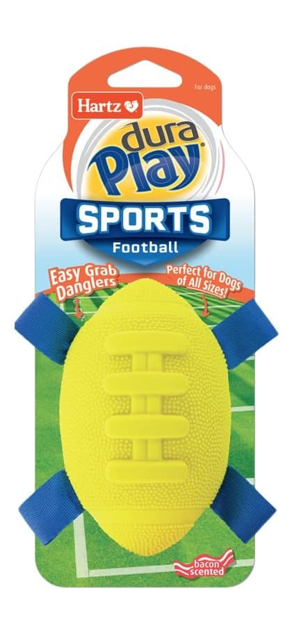 Hartz Dura Play Football Dog Toy with Squeaker, 4.8-in